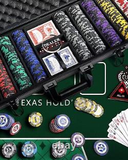 Poker Chip Set Casino Grade, High-Quality, Case, Cards, Buttons, Dice 300 Pcs