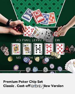 Poker Chip Set Casino Grade, High-Quality, Case, Cards, Buttons, Dice 300 Pcs