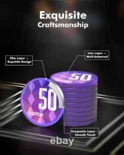 Poker Chip Set Denominations, 11.5g Weighted 500 Chips With Numbered Values