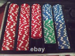 Poker Chip Set Las Vegas with Aluminum Case Clay Style Chip FREE SHIPPING