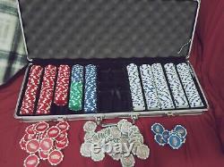 Poker Chip Set Las Vegas with Aluminum Case Clay Style Chip FREE SHIPPING