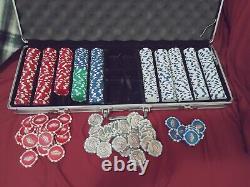 Poker Chip Set Las Vegas with Aluminum Case Clay Style Chip FREE SHIPPING