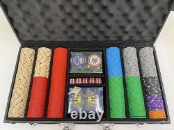 Poker Chip Set Over 200 Pieces With Dice And Playing Cards 4r