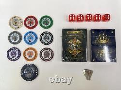 Poker Chip Set Over 200 Pieces With Dice And Playing Cards 4r