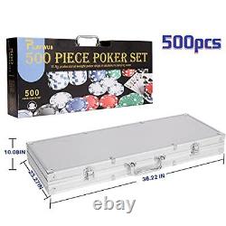 Poker Chip Set Professional, 500PCS Casino Poker Chips with Aluminum 500PCS SET
