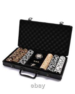 Poker Chip Set for Texas Hold'em Blackjack Texas Hold'em Black and Gold