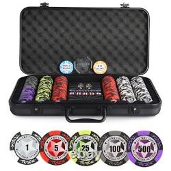 Poker Chip Set with Denominations, 300 PCS 14 300PCS Chips with Special Card