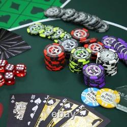 Poker Chip Set with Denominations, 300 PCS 14 300PCS Chips with Special Card