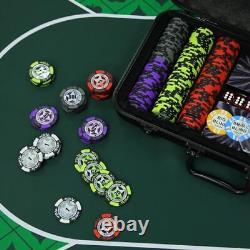 Poker Chip Set with Denominations, 300 PCS 14 300PCS Chips with Special Card