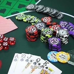 Poker Chip Set with Denominations, 300 PCS 14 Gram Black Case 300PCS Chips