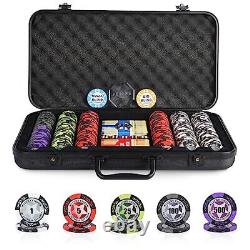 Poker Chip Set with Denominations, 300 PCS 14 Gram Clay Composite 300PCS Chips