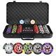 Poker Chip Set with Denominations, 300 PCS 14 Gram Clay Composite Casino Chip