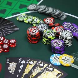 Poker Chip Set with Denominations, 300 PCS 14 Gram Clay Composite Casino Chip