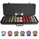 Poker Chip Set with Denominations, 500 PCS 14 Gram Clay Composite Casino Chip