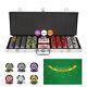 Poker Chip Set with Denominations, 500 PCS 14 Gram Clay Composite Casino Chip