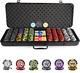 Poker Chip Set with Denominations, 500 PCS 14 Gram Clay Composite Casino Chips w