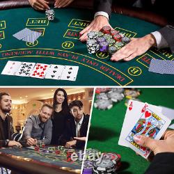 Poker Chip Set with Denominations, 500 PCS 14 Gram Clay Composite Casino Chips w