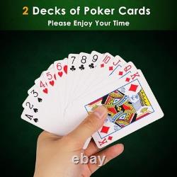 Poker Chip Set with Denominations, 500 PCS 14 Gram Clay Triple-locked Case