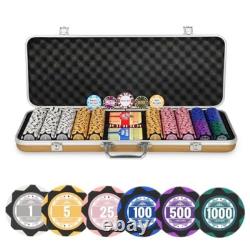 Poker Chip Set with Denominations 500 PCS with 14 Gram Numbered Clay Chips