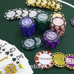 Poker Chip Set with Denominations 500 PCS with 14 Gram Numbered Clay Chips