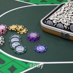 Poker Chip Set with Denominations 500 PCS with 14 Gram Numbered Clay Chips