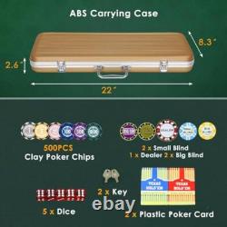 Poker Chip Set with Denominations 500 PCS with 14 Gram Numbered Clay Chips