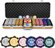 Poker Chip Set with Denominations 500 PCS with 14 Gram Numbered Clay Chips, Texa