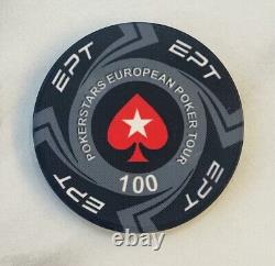 Poker Chip set 100 POKERSTARS EPT Ceramic Chips, 100 pieces with case