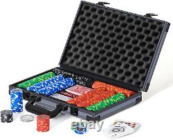 Poker Chips, 400Pcs 14 Gram Clay Poker Chip Set with Deluxe Travel Case, Numbered