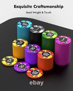 Poker Chips 500PCS 11.5 Gram Chips with Denominations, Casino Numbered Chips