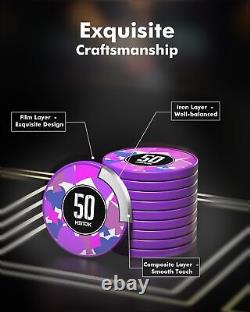 Poker Chips 500PCS 11.5 Gram Chips with Denominations, Casino Numbered Chips