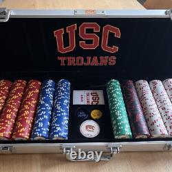 Poker Chips 500PCS Poker Chip Set USC Game Aluminum Case University Southern Cal