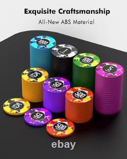 Poker Chips 500Pcs 11.5G with Denominations, Casino Numbered Chips Set with Alum
