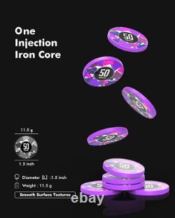 Poker Chips 500Pcs 11.5G with Denominations, Casino Numbered Chips Set with Alum