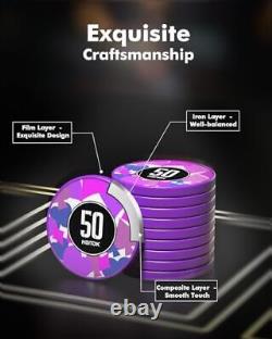 Poker Chips 500pcs 11.5g with Denominations, Casino Numbered Chips Set with