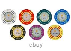 Poker Chips Clay Poker Chips Set 13.5g 500 Piece Crown Casino Poker Set w