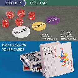 Poker Chips Set, 500 Pcs Poker Chips for Texas Holdem, Blackjack Poker Games, Poke