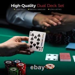 Poker Chips Set 500pc Monaco Casino 13.5g Clay Medium, Blue, green, white