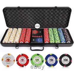 Poker Chips Set 500pc Monaco Casino 13.5g Clay Poker Chips Set by Versa Ga