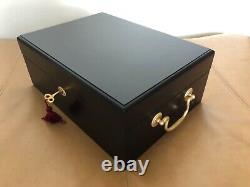 Poker Chips Set In Locked Wooden Box With Side Handles And Removable Tray