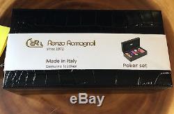 Poker Chips Set-Renzo Romagnoli-Poker Set With Genuine Italian Calf Leather Case