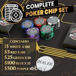 Poker Chips Set with Case 300 Clay Poker Chips 2 Card 300 Clay Chip Set