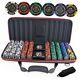 Poker Chips Set with Case 500 Clay Poker Chips with 2 Card 500-Chip Set