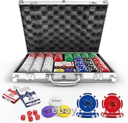 Poker Chips with Denominations, 500-Pcs 11.5G Weighted Numbered Casino Chips Set