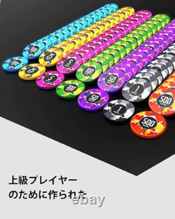 Poker Chips with Denominations, 600-Pcs 11.5G Weighted Numbered Casino Chips Set