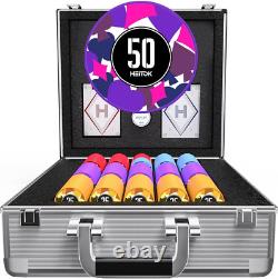 Poker Chips with Denominations, 600-Pcs 11.5G Weighted Numbered Casino Chips Set