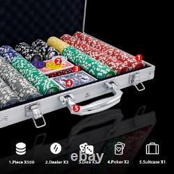 Poker Chips with Numbers, 500PCS Poker Chip Set with Aluminum Travel Case, 11.5