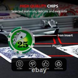 Poker Chips with Numbers, 500PCS Poker Chip Set with Aluminum Travel Case, 11.5