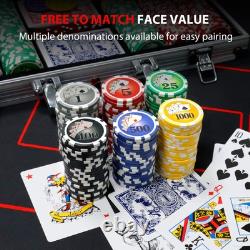 Poker Chips with Numbers, 500PCS Poker Chip Set with Aluminum Travel Case, 11.5