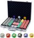 Poker Chips with Numbers, 500Pcs Poker Chip Set with Aluminum Travel Case, 11.5 Gr
